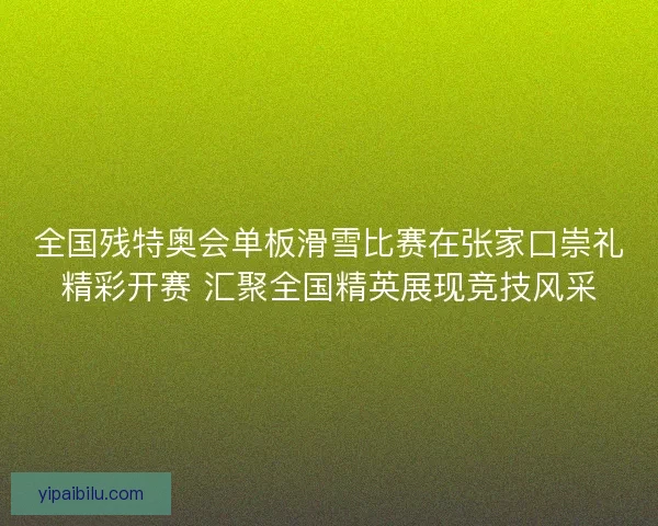 全国残特奥会单板滑雪比赛在张家口崇礼精彩开赛 汇聚全国精英展现竞技风采